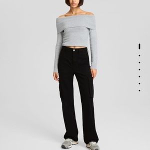 Bershka adjustable straight leg cargo pants